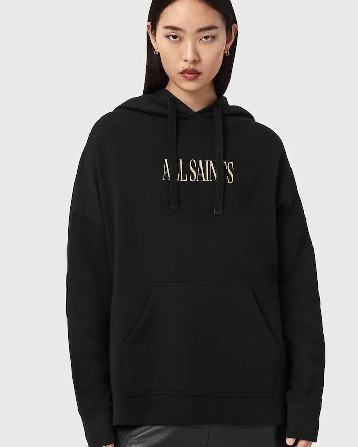 AllSaints kadın pamuklu kapüşonlu CORA sweatshirt