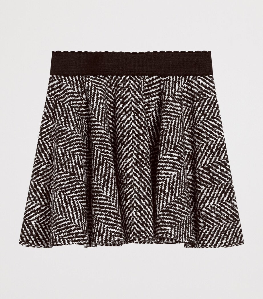 Stretch-Cotton Interlock Chevron Print Skirt (8-12 Years)