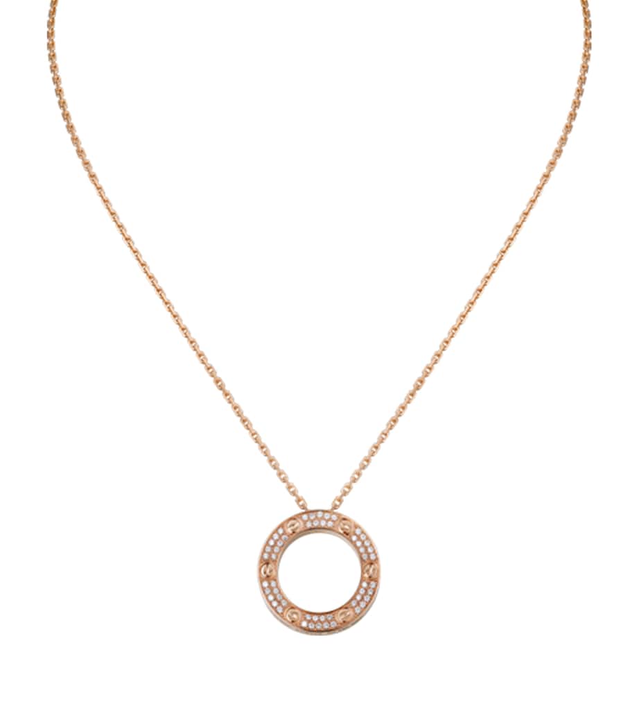 Rose Gold and Diamond LOVE Necklace