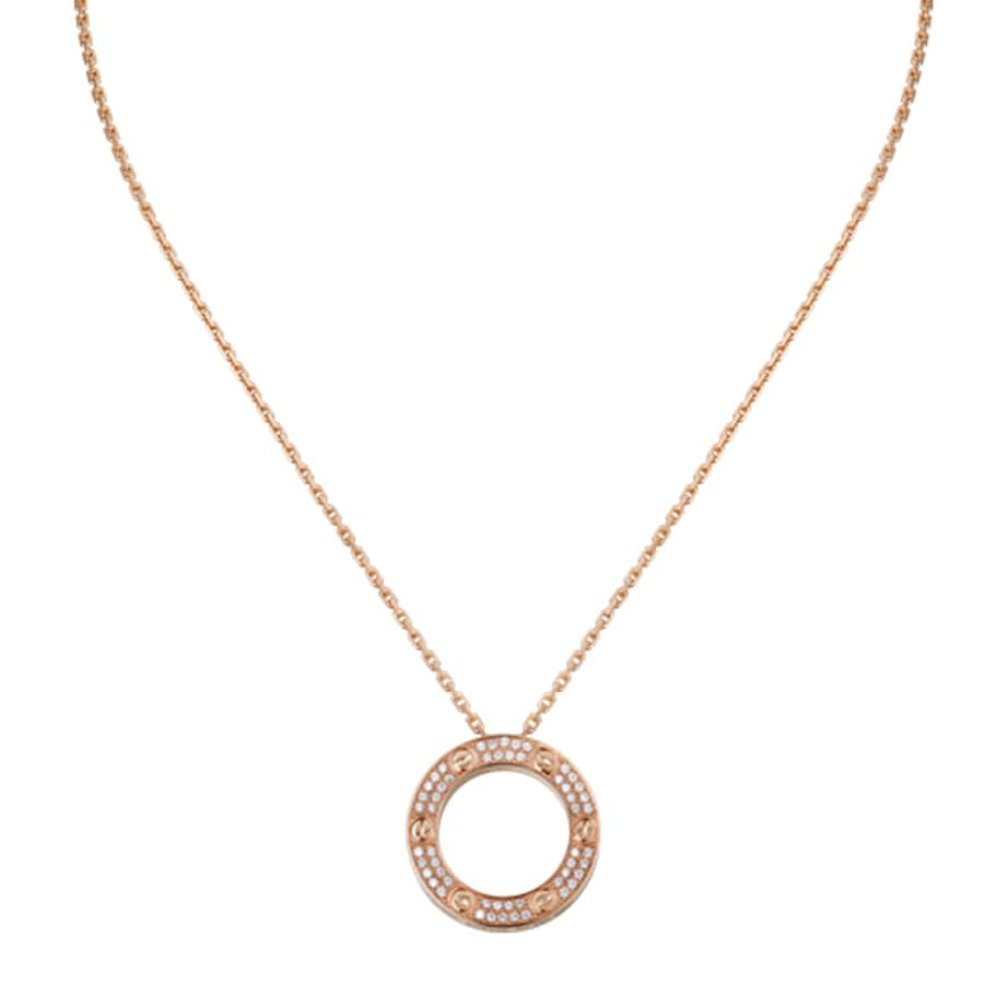 Rose Gold and Diamond LOVE Necklace
