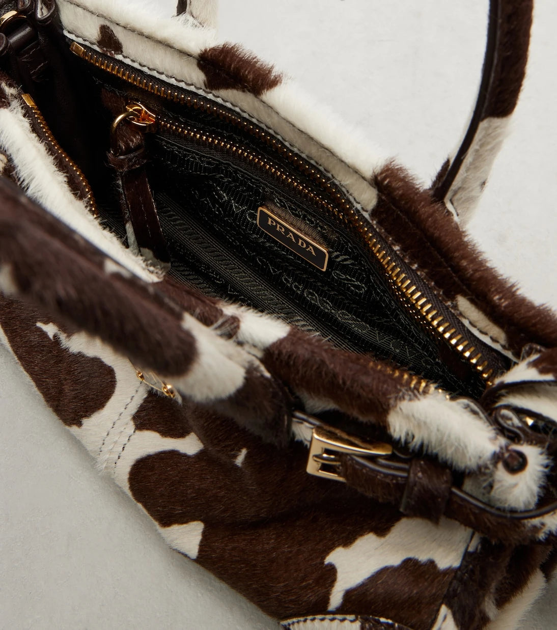 Prada - Prada Bonnie Mini calf hair top-handle bag