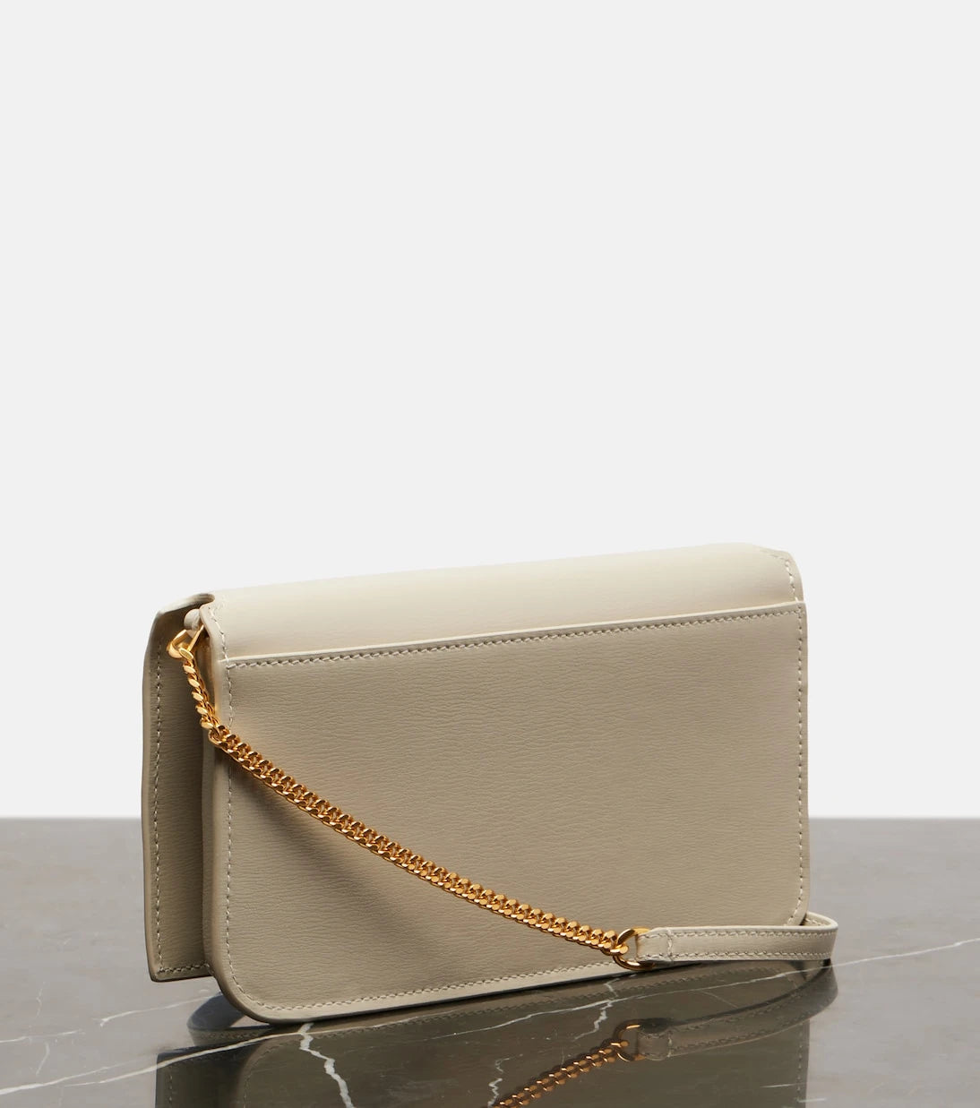 Saint Laurent - Cassandre Mini leather phone pouch
