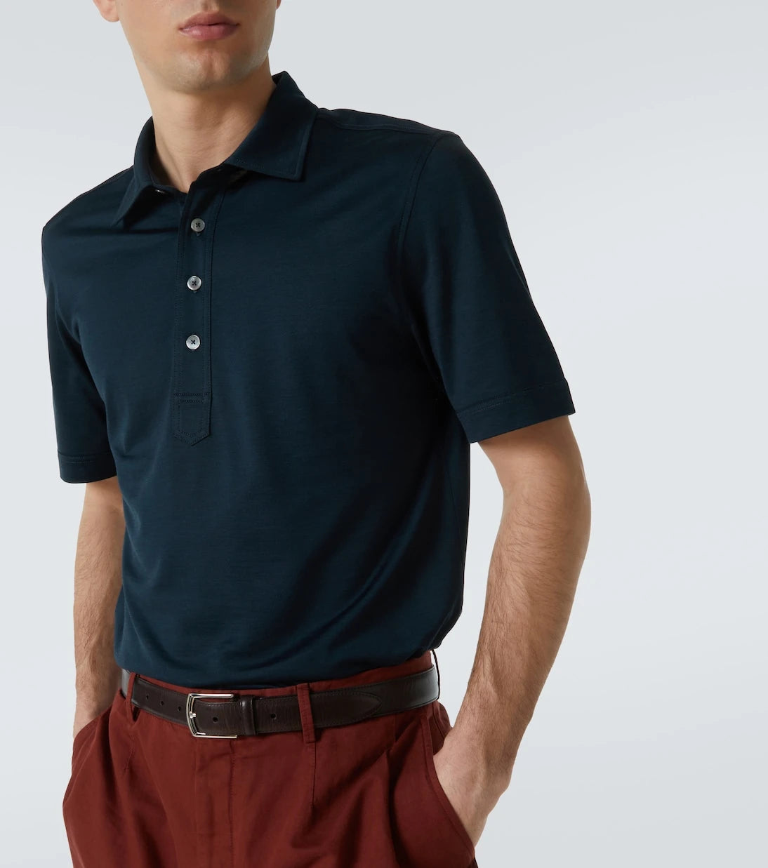 Zegna - Silk and cotton polo shirt