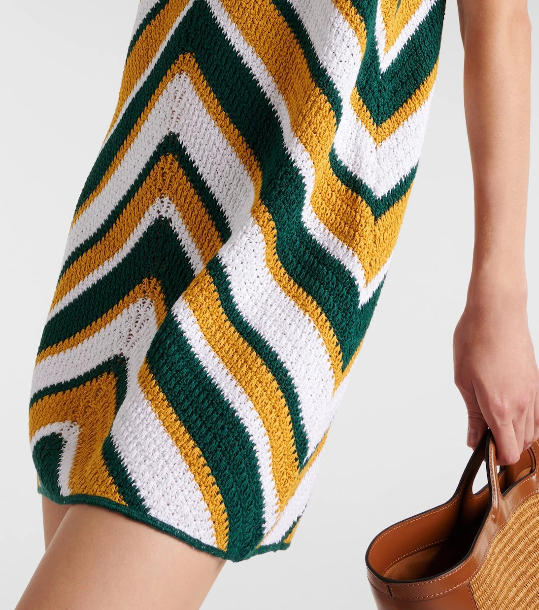 Marni - Chevron knitted cotton minidress