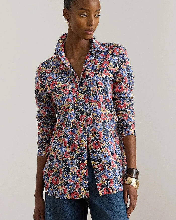 Lauren Ralph Lauren kadın pamuklu gömlek