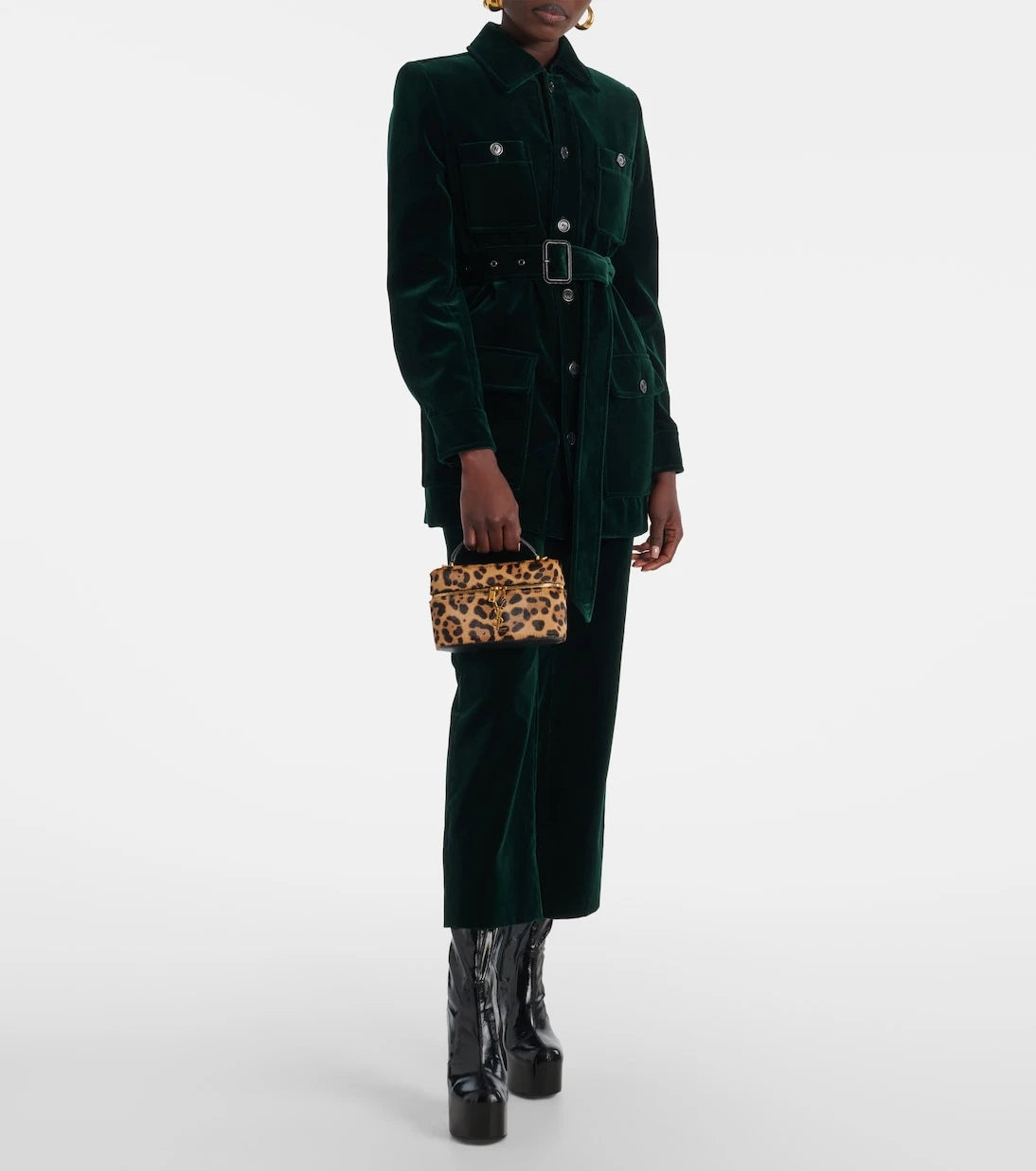 Saint Laurent - Gaby leopard-print calf hair vanity bag