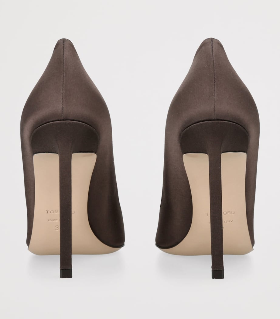 TOM FORD Brown Satin Betty Pumps 105