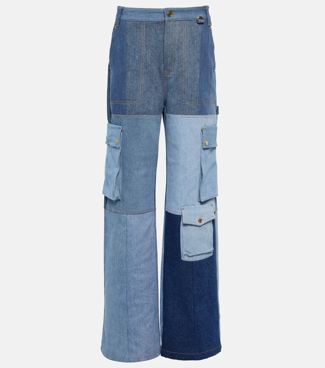 Marine Serre - Monogram high-rise wide-leg jeans