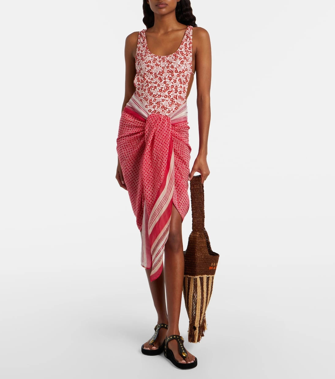 Isabel Marant - Printed cotton and silk beach cover-up