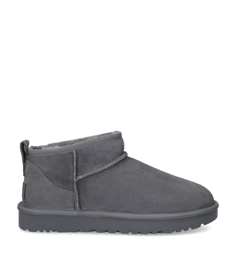 Grey Suede Classic Ultra Mini Boots
