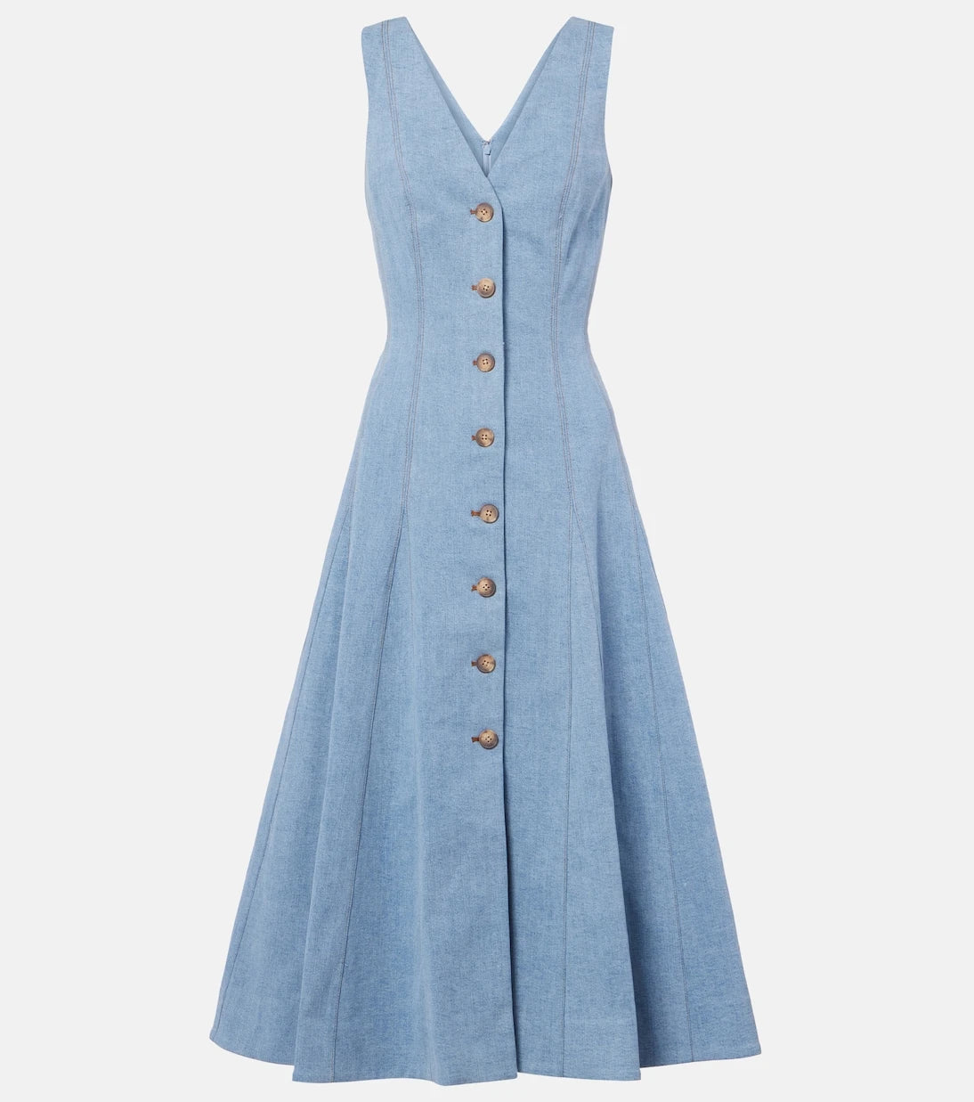 Veronica Beard - Lou pleated denim midi dress