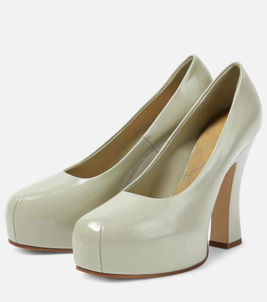 Burberry - 130 leather platform pumps