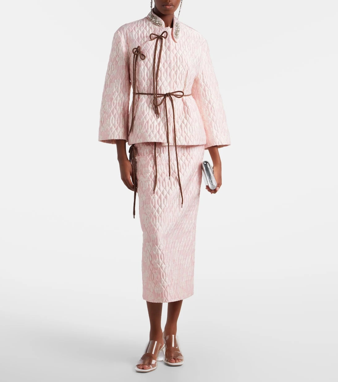 Simone Rocha - Floral quilted pencil skirt