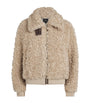Brown Bouclé Bomber Jacket