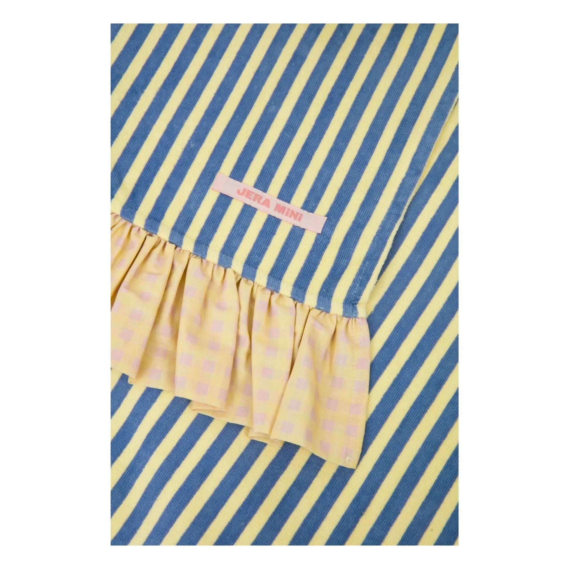 Jera Mini - Striped Ruffled Terry Beach Towel | Pale yellow