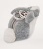 Grey Shearling Bunny Bag Charm