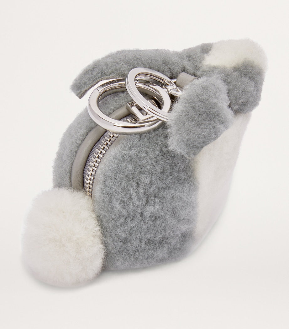 LOEWE Grey Shearling Bunny Bag Charm