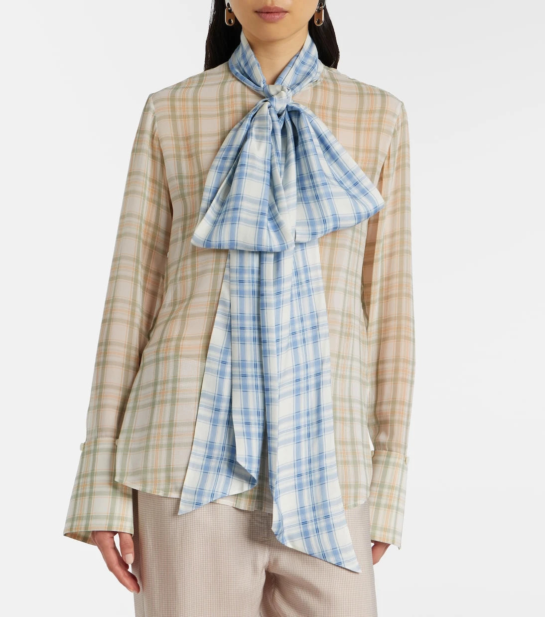 Acne Studios - Sheer tie-neck silk blouse