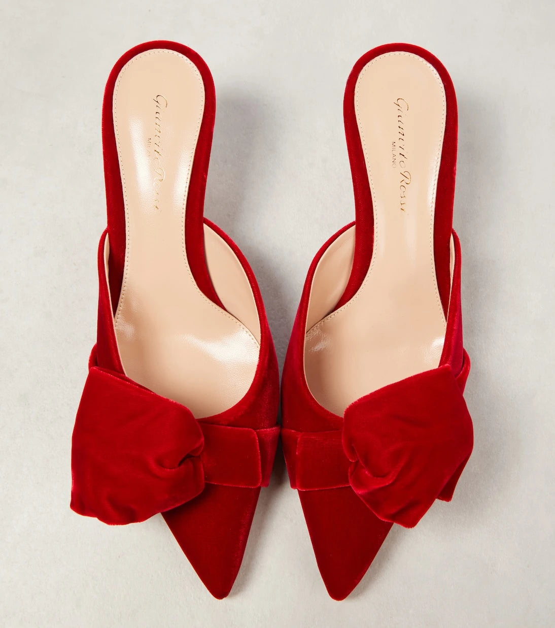 Gianvito Rossi - 55 bow-detail velvet mules