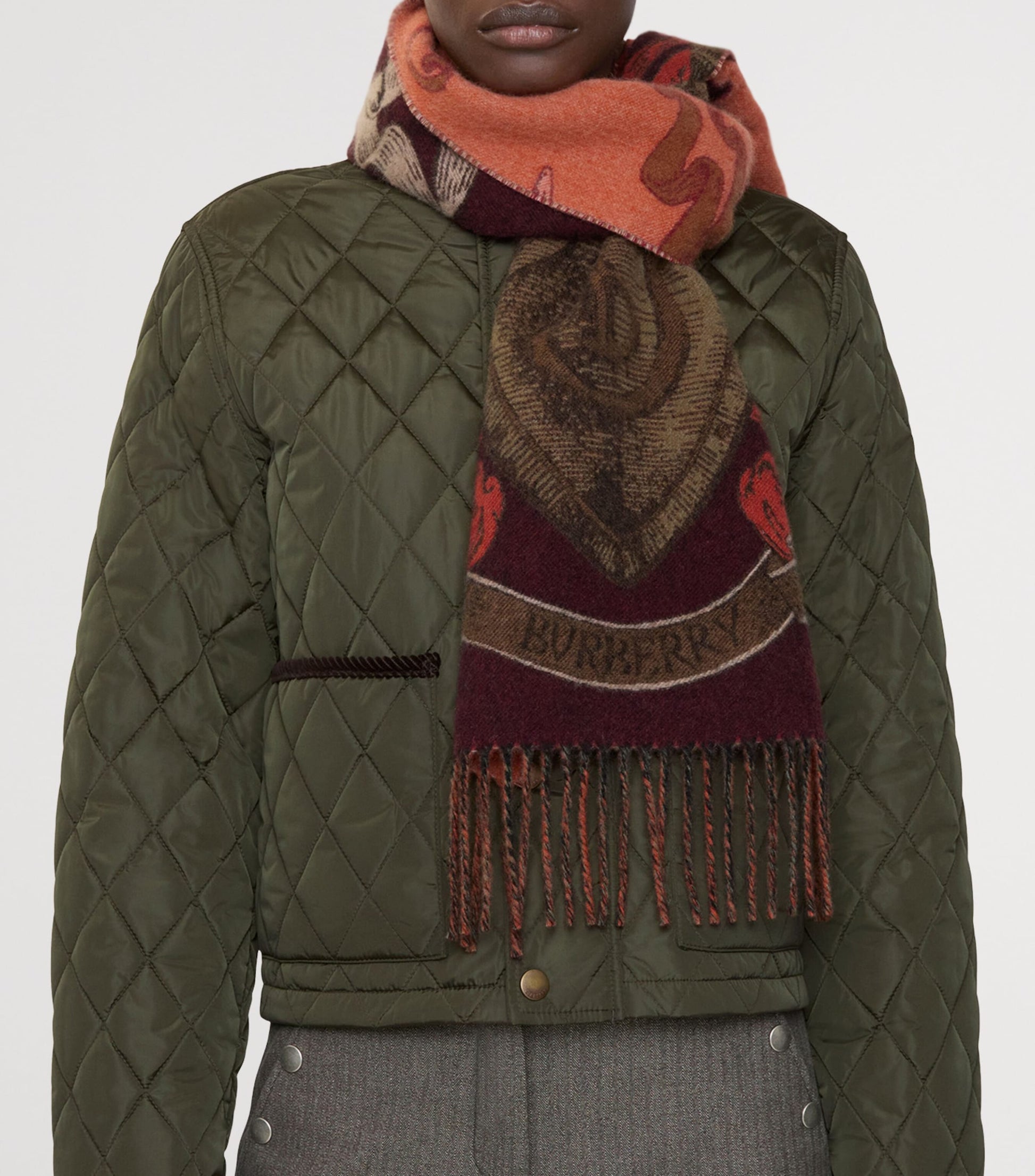 Burberry Red Cashmere EKD Scarf