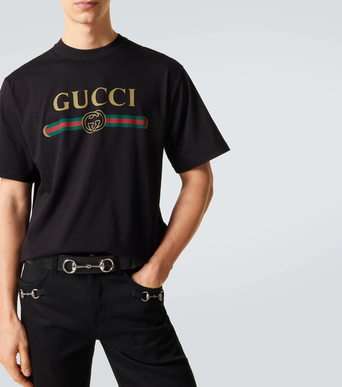 Gucci - Logo cotton and silk jersey T-shirt