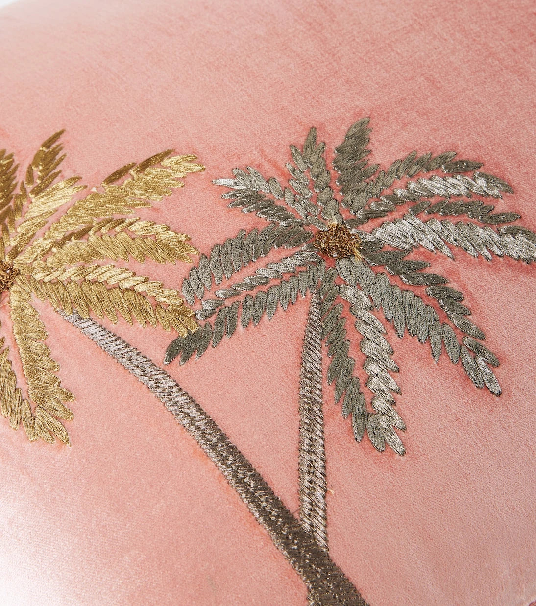 Les-Ottomans - Palms embroidered velvet cushion