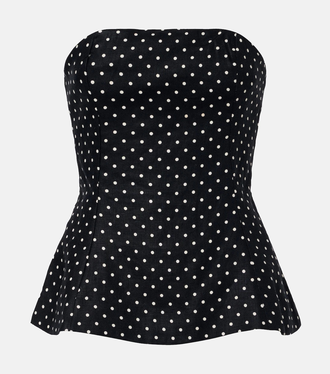 Faithfull - Petro polka-dot peplum linen top