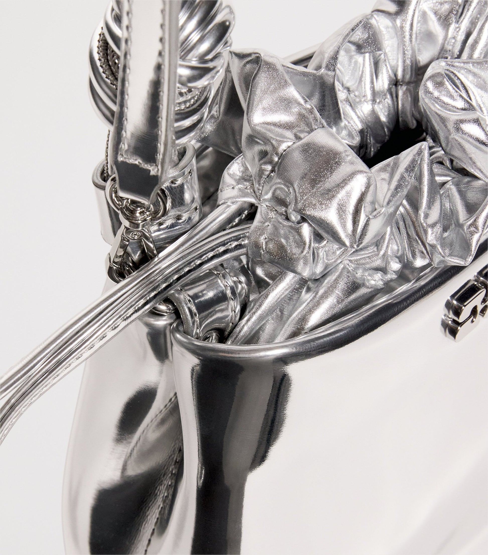 Silver Mini Bou Bucket Bag