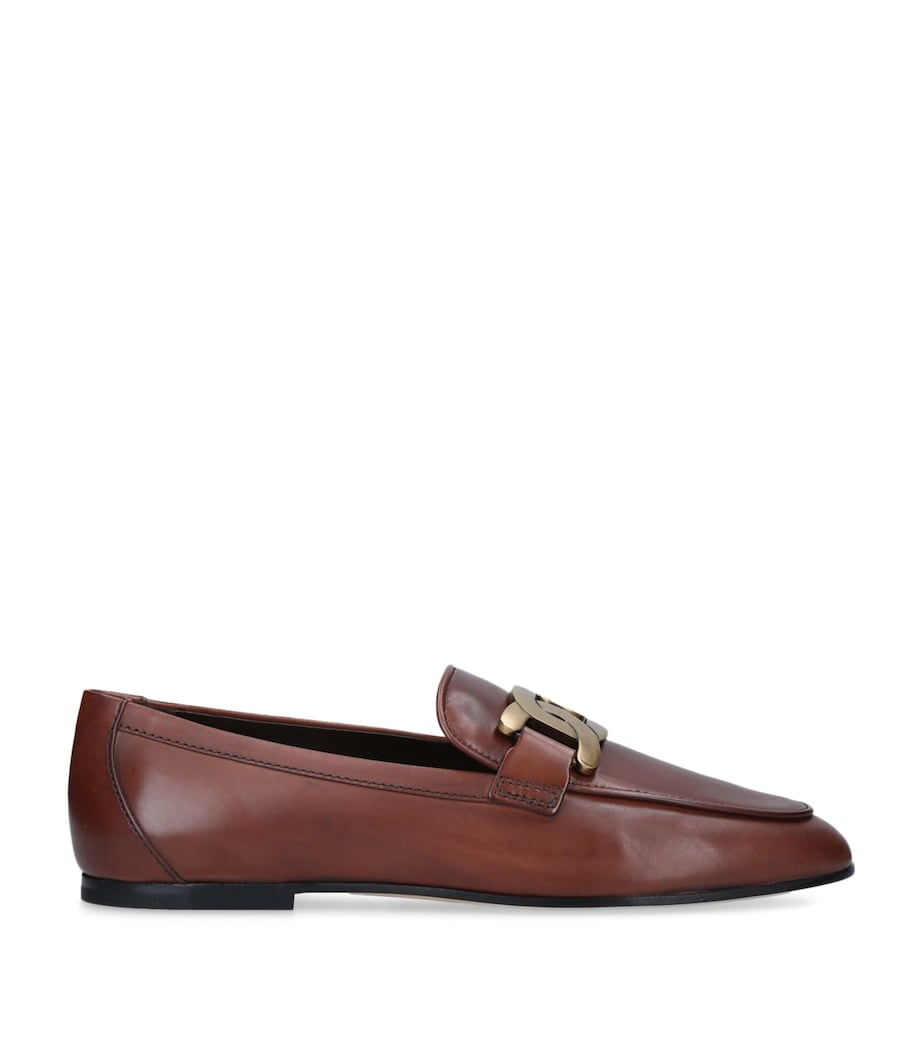 Brown Chain-Bit Loafers
