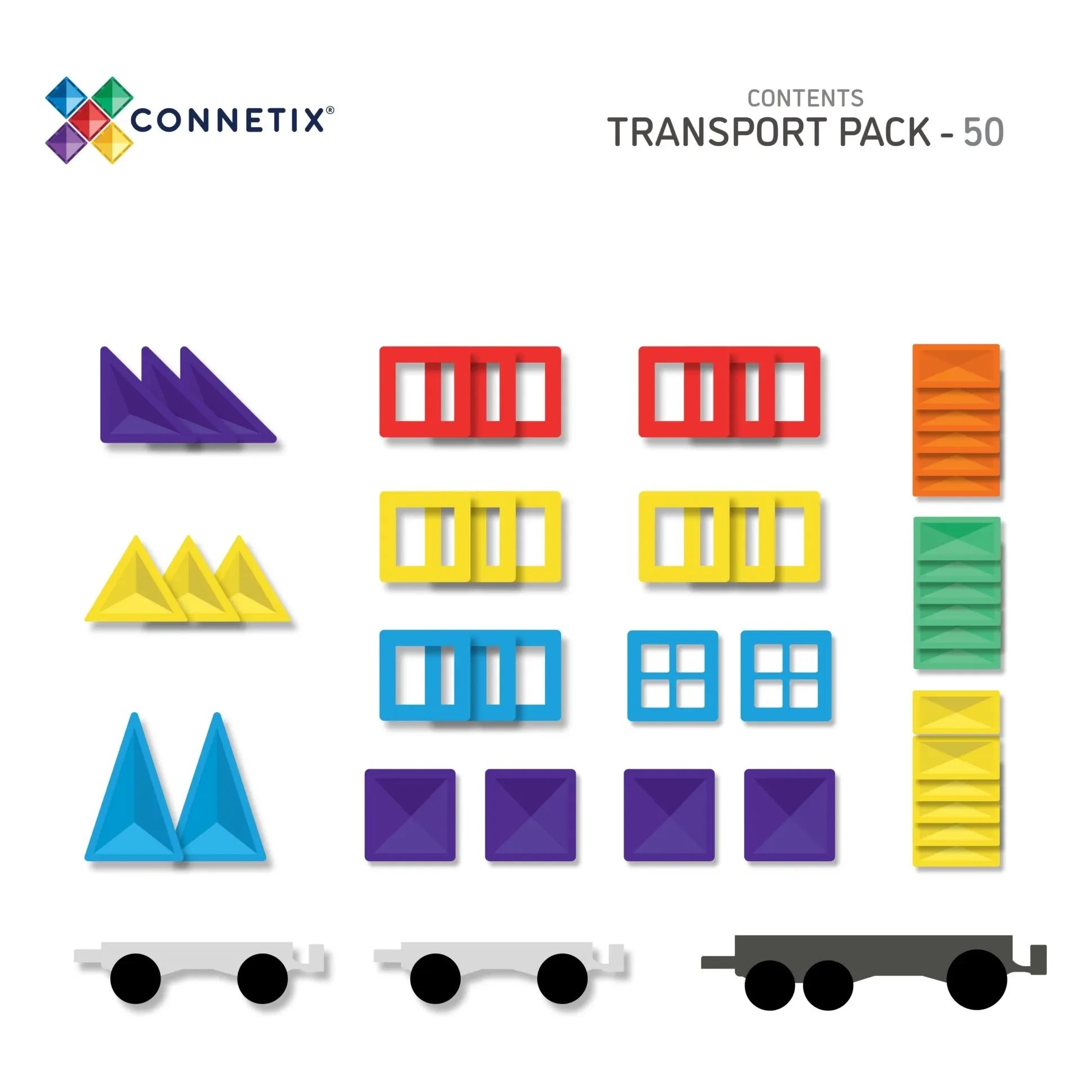 Connetix - Transport pack - 50 pieces | Rainbow