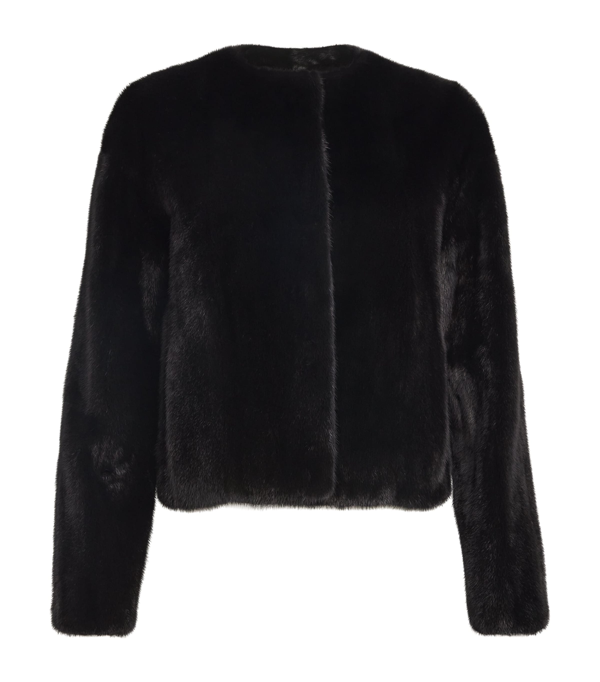 Yves Salomon Black Long-Haired Mink Jacket