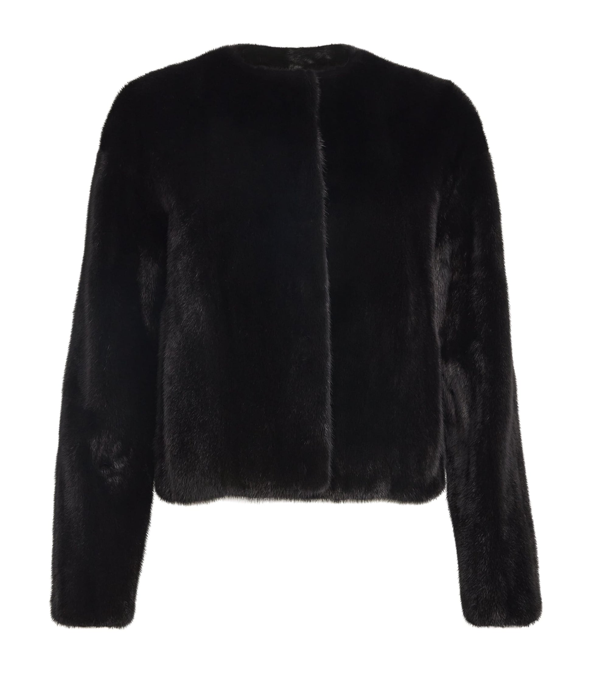 Yves Salomon Black Long-Haired Mink Jacket