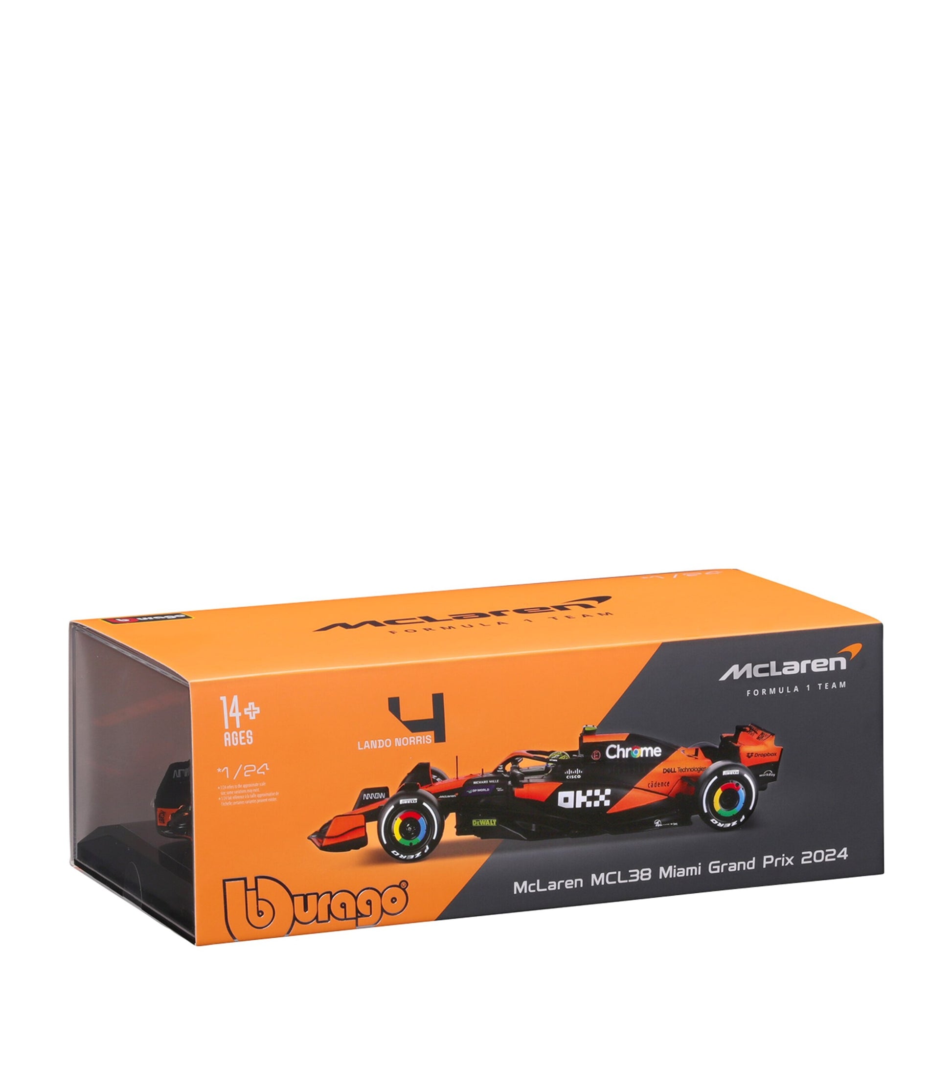 Bburago McLaren MCL38 Lando Norris 2024 1:24 Model