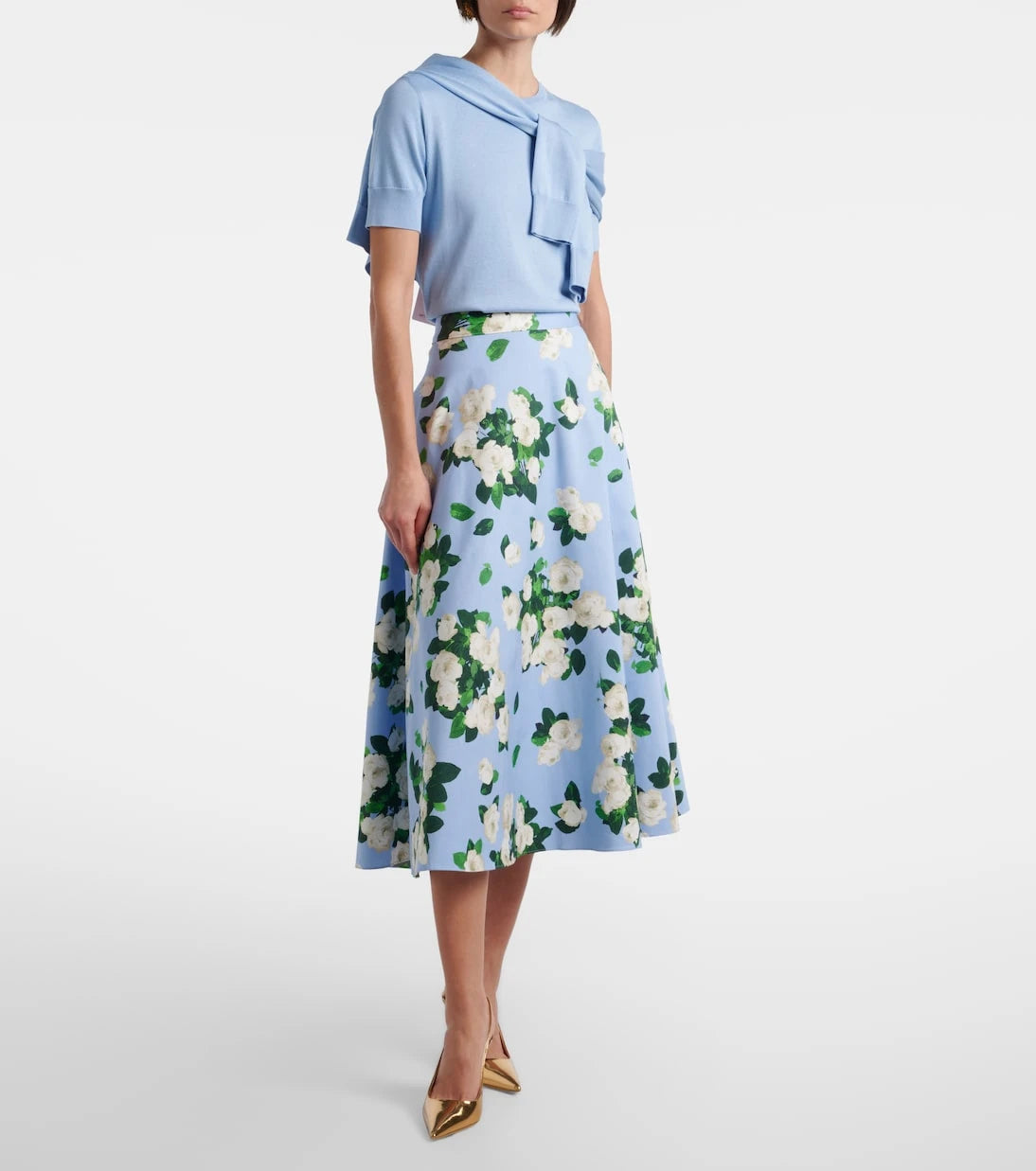 Carolina Herrera - Floral faille midi skirt