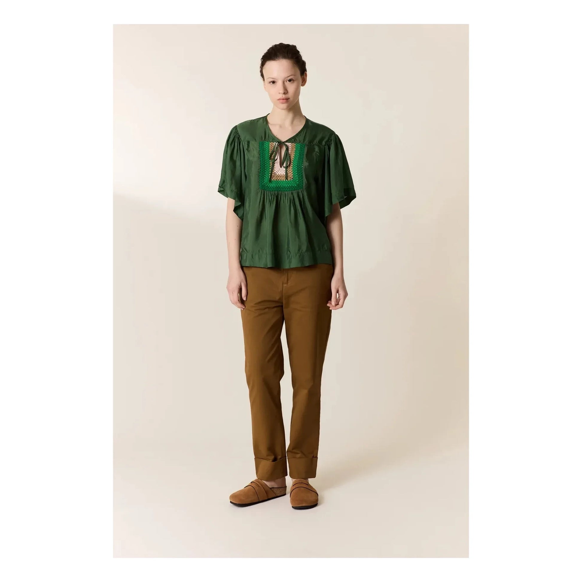 Leon & Harper - Cocto crochet blouse | Green