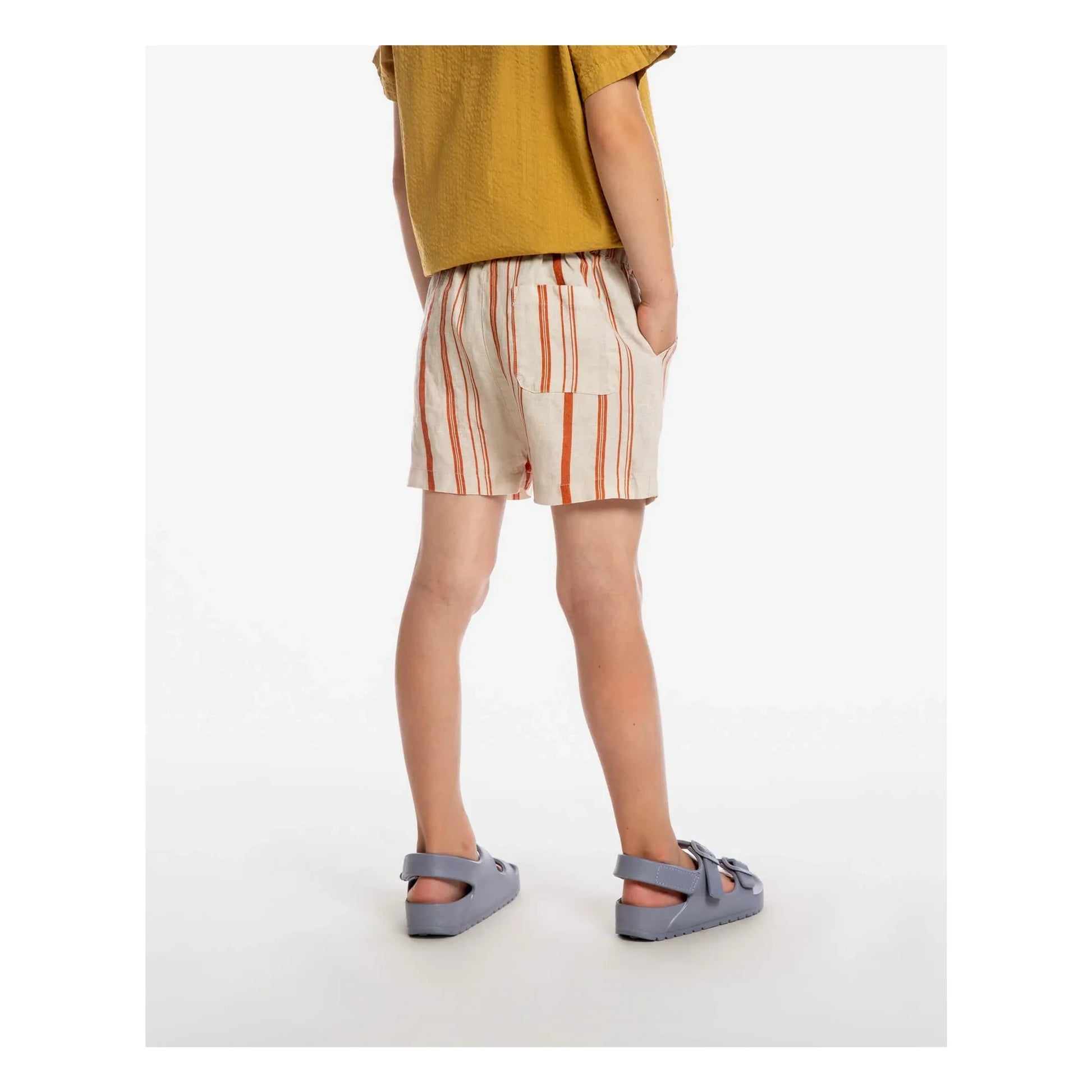 Matona - Classic Striped Linen Shorts | Off white