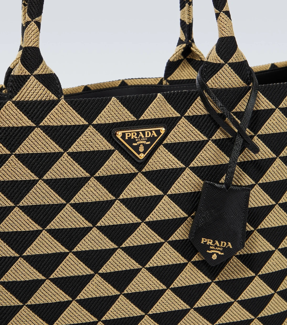 Prada - حقيبة يد توت سيمبول بتطريز جلدي