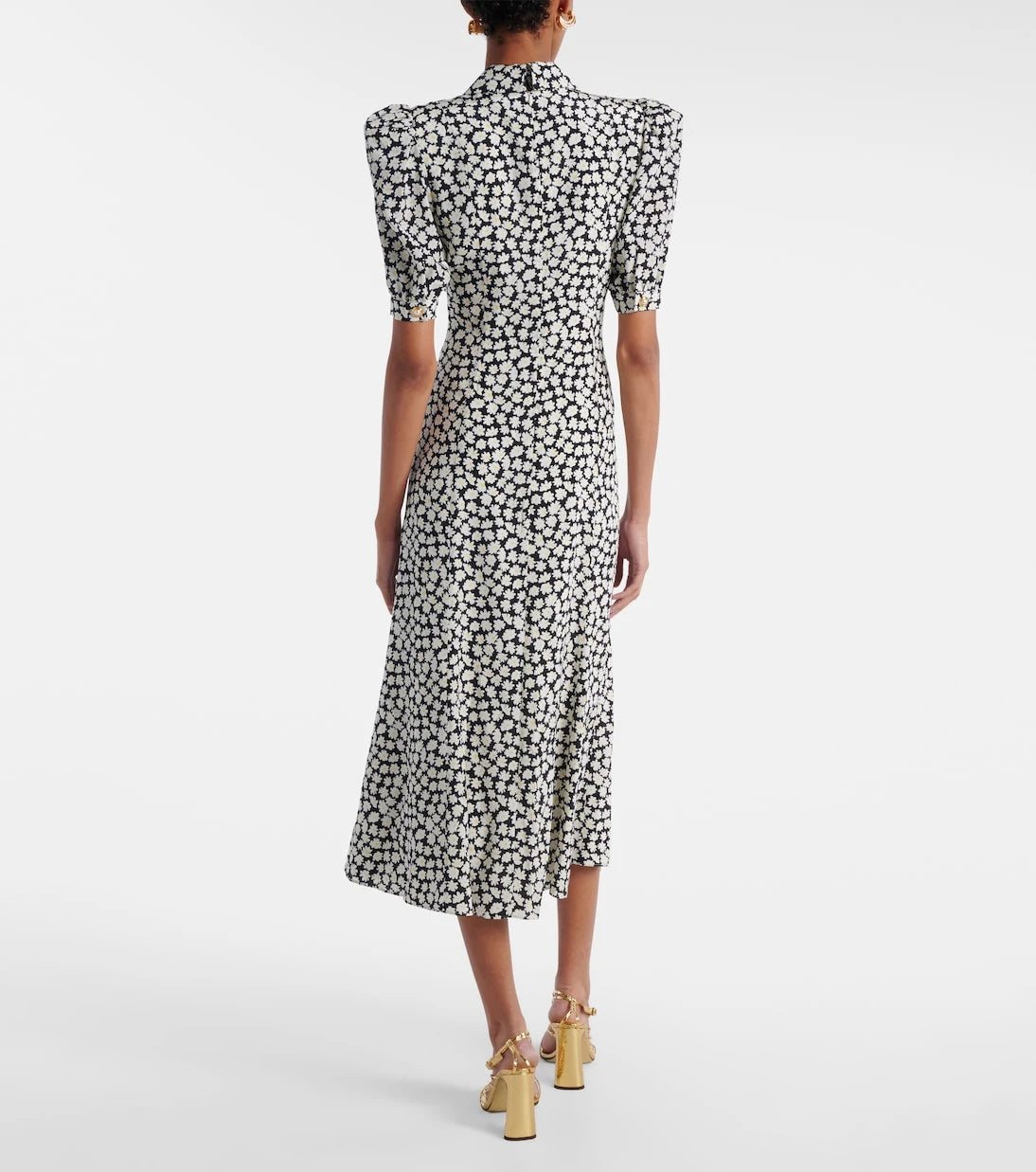 Alessandra Rich - Floral printed silk midi dress