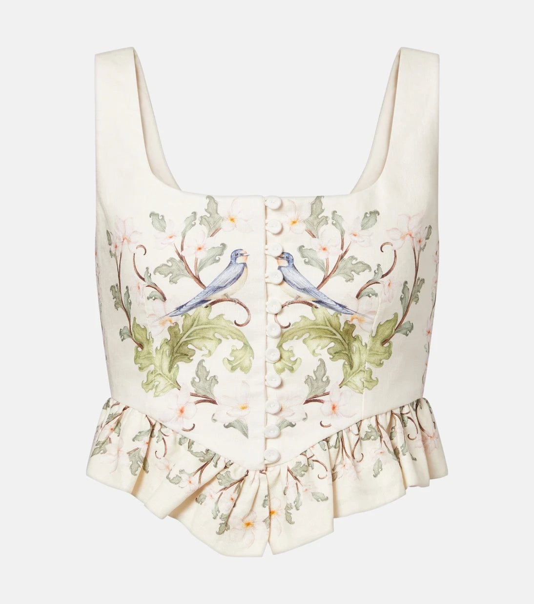 Agua by Agua Bendita - Eslabón printed linen top