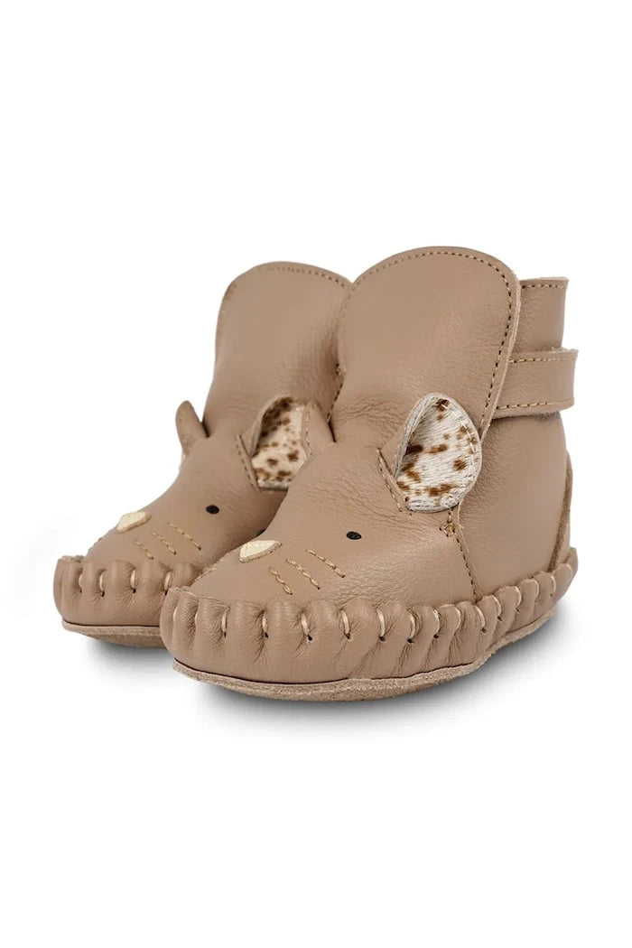 Бебешки кожени обувки Donsje Kapi Exclusive Booties Mouse