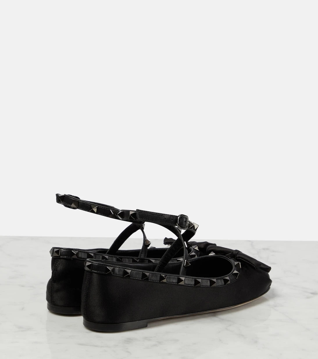 Valentino Garavani - Rockstud satin ballet flats