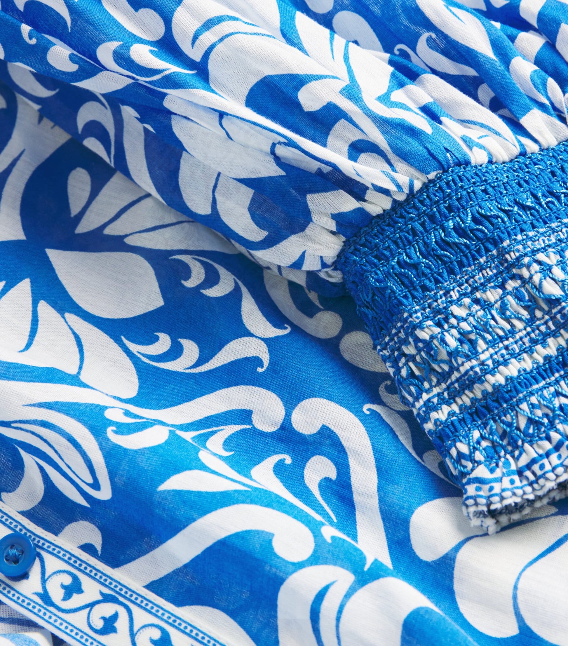 Alice+Olivia Blue Cotton April Pleated Blouse