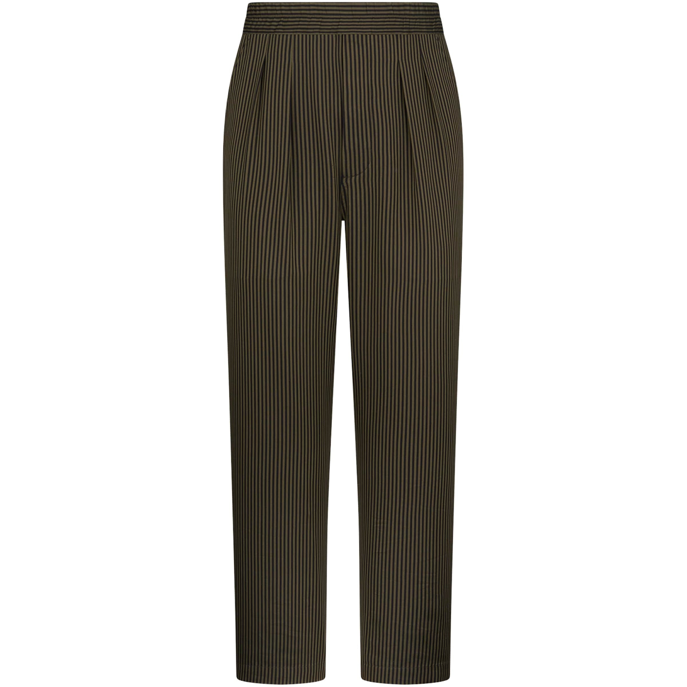 Cotton-Silk Stripe Tailored Trousers