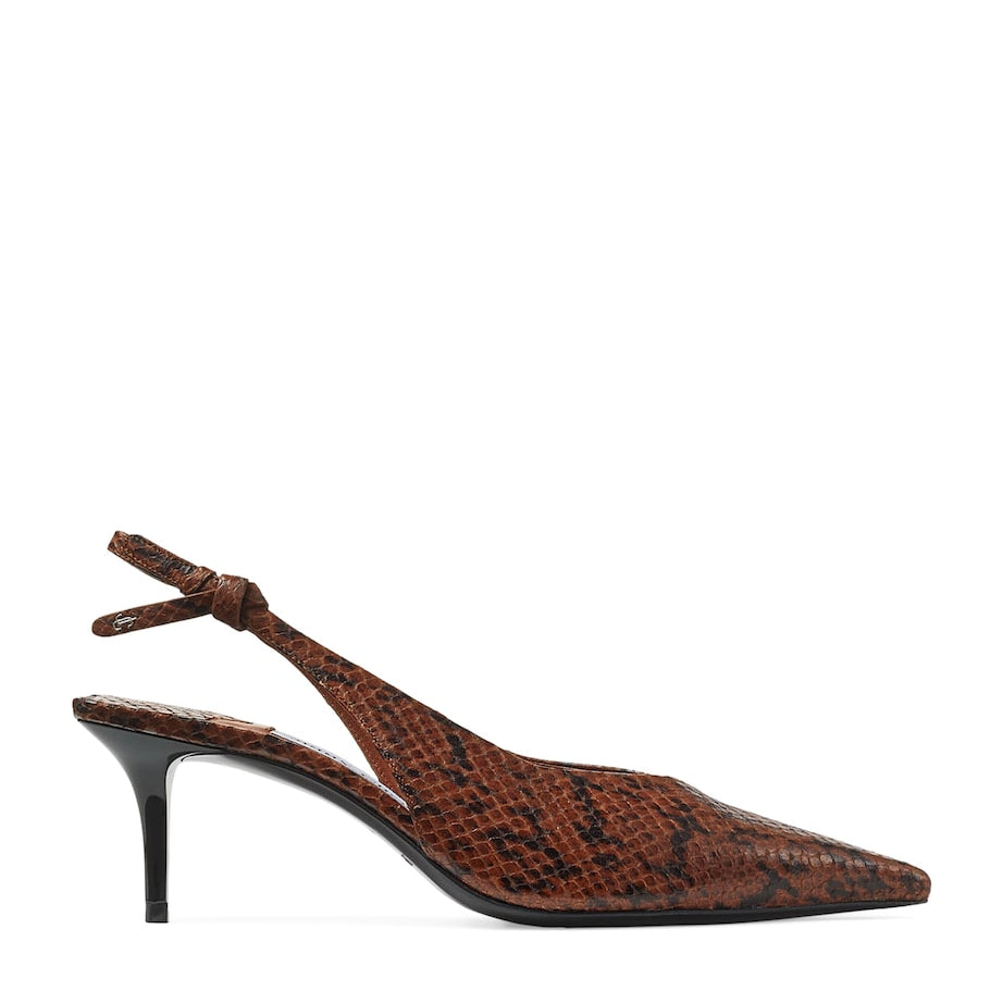 Camie 60 Leather Kigali Snake Print Slingback Pumps