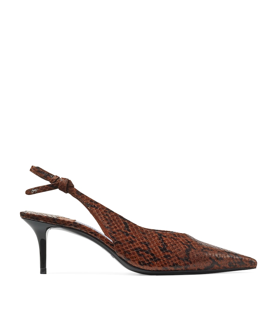 Camie 60 Leather Kigali Snake Print Slingback Pumps