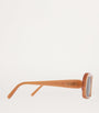 LOEWE Brown Acetate Rectangular Slim Sunglasses