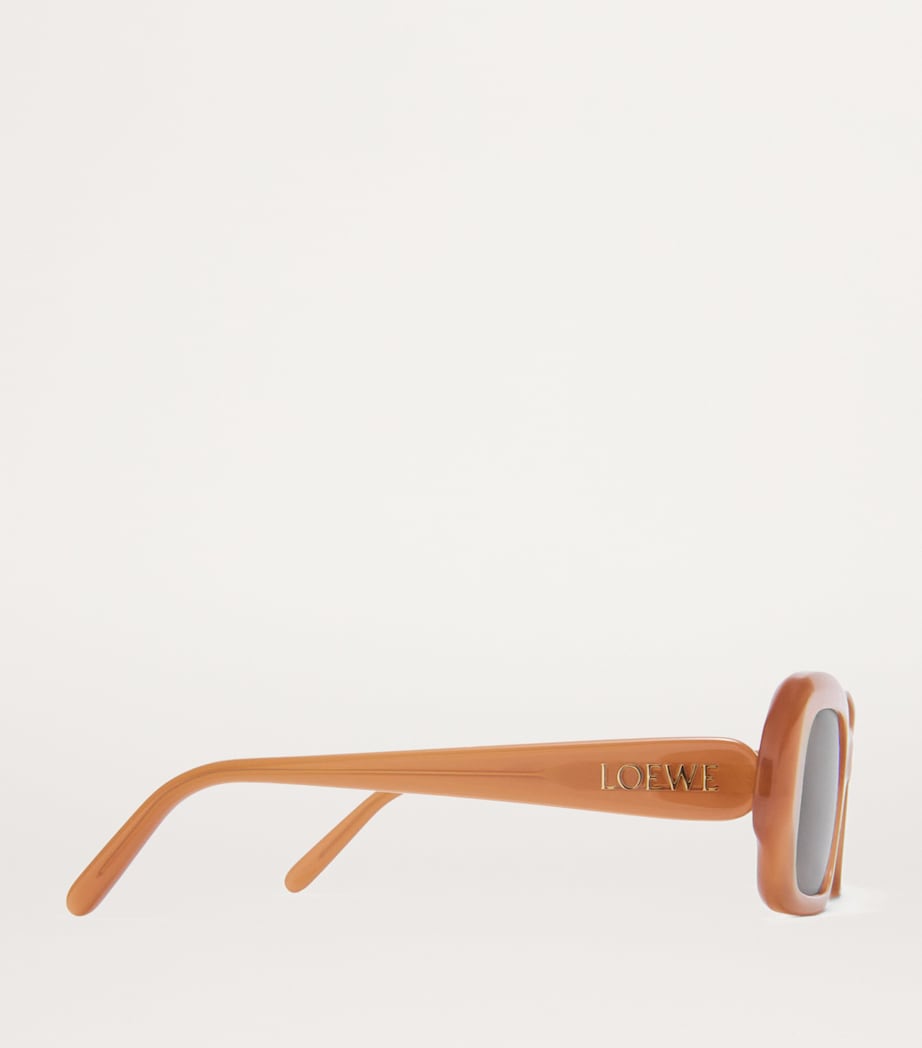 LOEWE Brown Acetate Rectangular Slim Sunglasses
