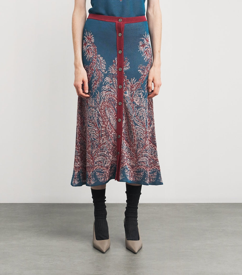 Etro Multi Knitted Jacquard Maxi Skirt