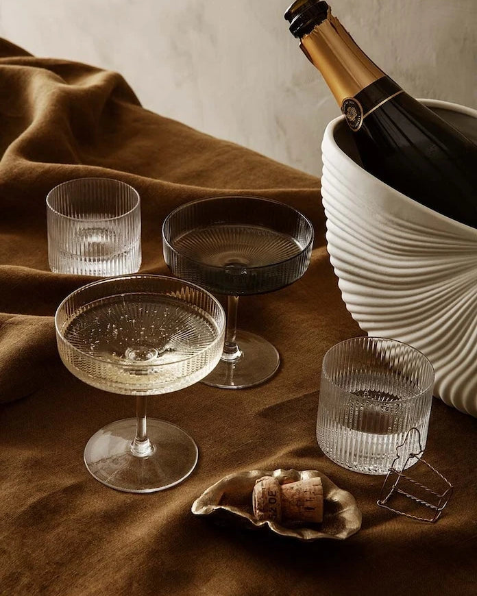 ferm LIVING Ripple Şampanya Kadehi Seti 150 ml (2 adet)