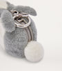 LOEWE Grey Shearling Bunny Bag Charm